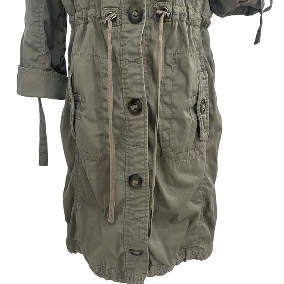 American Rag Olive Green Hooded Utility Jacket Gorpcore Urban Chic Outdoor Camp - Picture 9 of 13